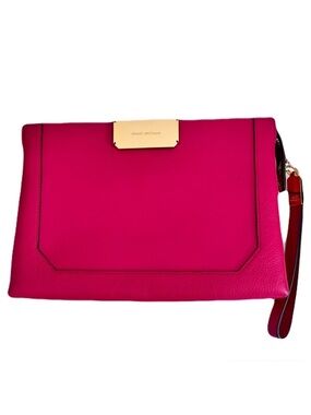Stuart Weitzman Pink Leather Convertible Clutch Wristlet Crossbody